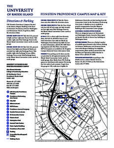 FEINSTEIN PROVIDENCE CAMPUS MAP & KEY  Directions & Parking DRIVING FROM ROUTE 10 Take the Down-