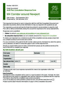 Number: WG19741 Welsh Government draft Plan Consultation Response Form  M4 Corridor around Newport