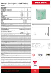 RE-Series - Valve Regulated Lead Acid Battery RE5-12 SPECIFICATIONS Nominal voltage  12