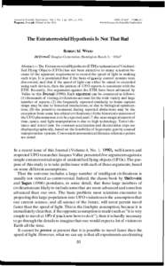 Journal of Scientific Exploration, Vol. 5, No. 1, pp, 199 1 Pergamon Press plc. Printed in the USA $3.00Society for Scientific Exploration