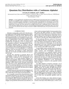 Laser Physics, Vol. 14, No. 10, 2004, pp. 1314–NONLINEAR AND QUANTUM OPTICS  Original Text Copyright © 2004 by Astro, Ltd.
