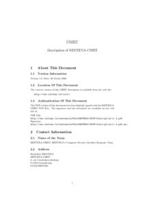 CSIRT Description of RESTENA-CSIRT 1  About This Document