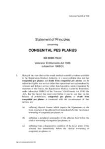 Instrument No.305 of[removed]Statement of Principles concerning  CONGENITAL PES PLANUS