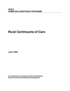 HUD’S HOMELESS ASSISTANCE PROGRAMS Rural Continuums of Care