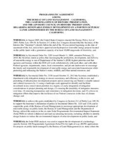 Conservation in the United States / Bureau of Land Management / Wildland fire suppression / Advisory Council on Historic Preservation / Renewable energy in the United States / Wild and Free-Roaming Horses and Burros Act