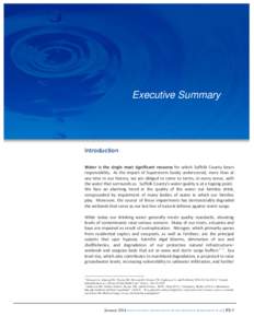 Executive Summary  Introduction Water is the single most significant resource for which Suffolk County bears responsibility. As the impact of Superstorm Sandy underscored, more than at any time in our history, we are obl