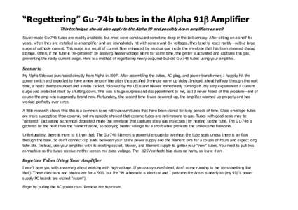 Degreening Gu74B with Alpha-91b