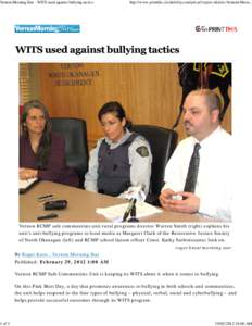 Vernon Morning Star - WITS used against bullying tactics