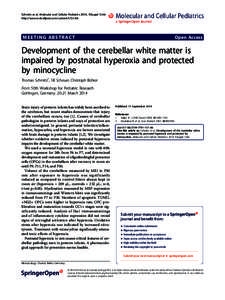 Schmitz et al. Molecular and Cellular Pediatrics 2014, 1(Suppl 1):A6 http://www.molcellped.com/content/1/S1/A6 MEETING ABSTRACT  Open Access