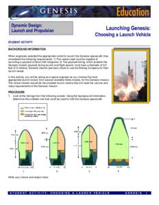 Dynamic Design:  Launch and Propulsion Launching Genesis: