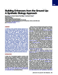 Building Enhancers from the Ground Up: A Synthetic Biology Approach Roee Amit,1,3,4,* Hernan G. Garcia,2 Rob Phillips,1,3 and Scott E. Fraser1,3 1Division  of Biology