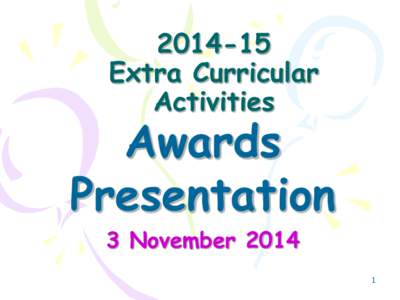 Extra Curricular Activities Awards Presentation