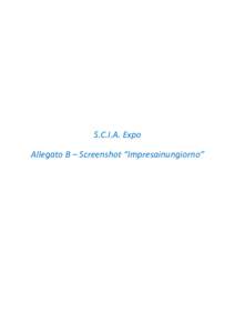 S.C.I.A. Expo Allegato B – Screenshot “Impresainungiorno” S.C.I.A. Expo – Screenshot  Immagine 1