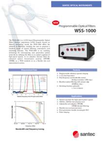 SANTEC OPTICAL INSTRUMENTS  NEW Programmable Optical Filters