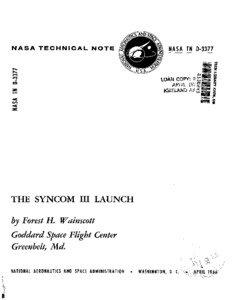 THE SYNCOM 111 LAUNCH  by Forest He Wainscott