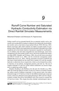 9 Runoff Curve Number and Saturated Hydraulic Conductivity Estimation via Direct Rainfall Simulator Measurements Mohamed Elhakeem and Athanasios N. Papanicolaou Surface runoff can be estimated directly from conceptual mo