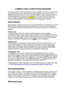 Microsoft Word - COMMON TYPES OF RESTITUTION PROGRAMS - for newsletter.docx