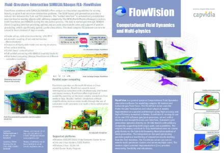 Fluid-Structure-Interaction SIMULIA/Abaqus FEA- FlowVision FlowVision combined with SIMULIA/ABAQUS offers unique co-simulation capabilities for solving heavily coupled fluid-structure-interaction problems. The SGGR based