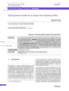 Cent. Eur. J. Phys. • 9(4) • 2011 • DOI: s11534Central European Journal of Physics  Spring-block model for a single-lane highway traffic