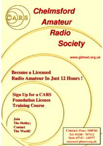 Chelmsford Amateur Radio Society www.g0mwt.org.uk
