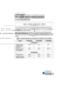 NI USBUser Guide - National Instruments
