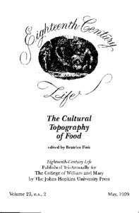 The Cultural Tbpography of Food edited by Beatrice Fink  Eight e enth-
