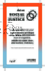 Act on SOCIAL JUSTICE List and reflect on your social identity privileges (e.g., White, heterosexual,