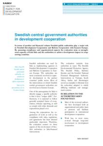   SADEV EVALUATION BRIEF Swedish central government authorities in development cooperation