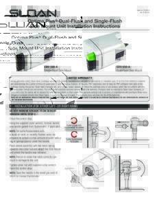 Code NoRevOptima Plus® Dual-Flush and Single-Flush Side Mount Unit Installation Instructions