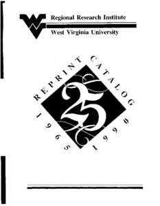 Regional Research Institute West Virginia University Directors of the   Regional Research Institute