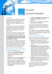 v  Fact sheet – Voluntary surrenders FACT SHEET VOLUNTARY SURRENDER