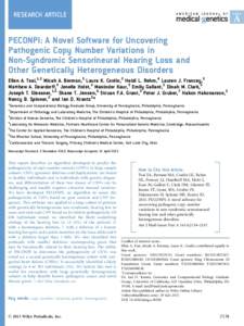 RESEARCH ARTICLE  PECONPI: A Novel Software for Uncovering Pathogenic Copy Number Variations in Non-Syndromic Sensorineural Hearing Loss and Other Genetically Heterogeneous Disorders