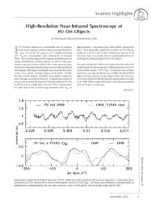 Science Highlights High-Resolution Near-Infrared Spectroscopy of FU Ori Objects Lee Hartmann (Harvard-Smithsonian, CfA)  F