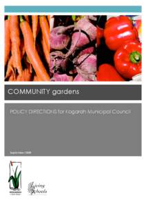 COMMUNITY gardens    POLICY DIRECTIONS for Kogarah Municipal Council