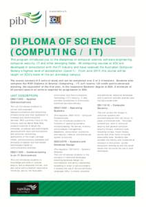 DIPLOMA OF SCIENCE (COMPUTING / IT) This program introduces you to the disciplines of computer science, software engineering, computer security, IT and other emerging fields. All computing courses at ECU are developed in
