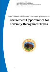 U. S. at Department of the Interior Tribal Economic Development Principles a Glance Series: Assistant