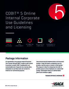 COBIT® 5 Online Internal Corporate Use Guidelines and Licensing  Package Information