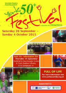 York 50+ Festival programme 2015 to Fulprint