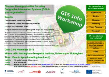 Discover the opportunities for using Geographic Information Systems (GIS) in your organisation! Are you involved in any of these sectors?
