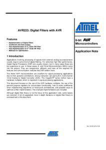 AVR223: Digital Filters with AVR Features •