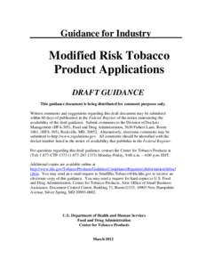 Modified Risk Tobacco Product Applications