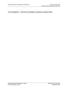 STUDY IMPLEMENTATION REPORT  GEOLOGY AND SOILS CHARACTERIZATION STUDY (STUDYATTACHMENT 7: CRUSTAL SEISMIC SOURCE EVALUATION