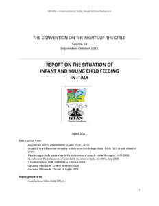 IBFAN – International Baby Food Action Network  THE CONVENTION ON THE RIGHTS OF THE CHILD Session 58 September-October 2011