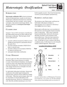 Spinal Cord Injury InfoSheet Heterotopic Ossification  12