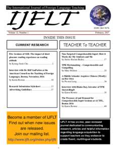 IJFLT  The International Journal of Foreign Language Teaching Volume 12, Number 1