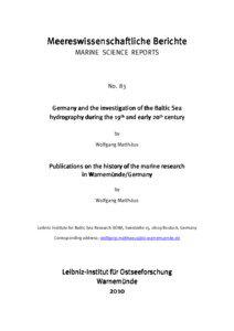 Meereswissenschaftliche Berichte MARINE SCIENCE REPORTS