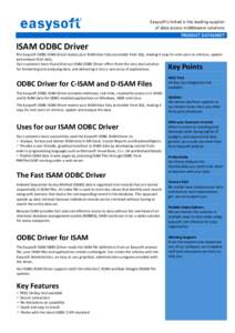 IBM Informix C-ISAM / ISAM / IBM Informix / ODBC / C-treeACE / Computing / Software / Data management