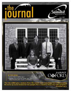 the  journal IN THIS ISSUE: » Summit Oxford Update | pg. 2