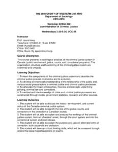 Administration of Criminal Justice fall 2015 course outline