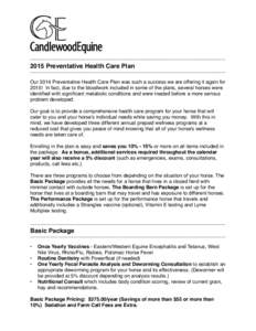CE Preventative Health Plan 2014